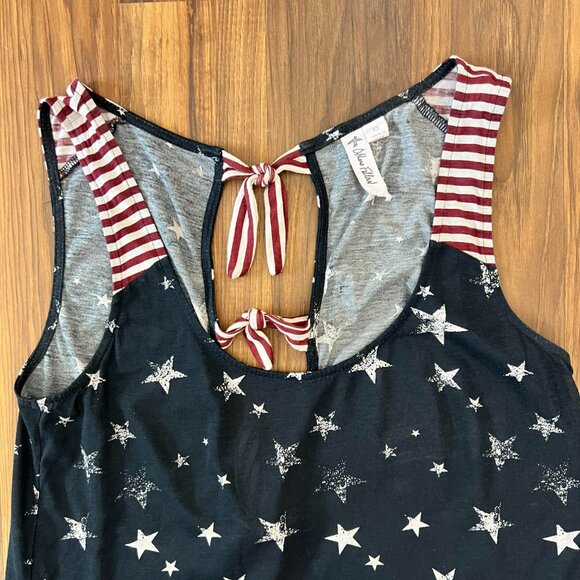 Stars, Stripes & Bows Open Back Tie Women's Sleeveless Tank Top - Small - Picture 6 of 12
